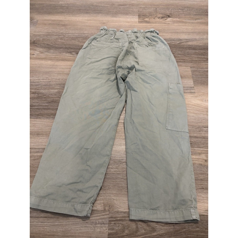 Anthropologie High Rise Crop Pull On Cargo Casual Wide Leg Green Pants XS - Picture 3 of 4